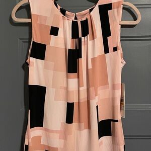 Calvin Klein Pink and Black Geometric Blouse